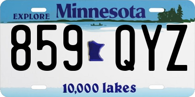 MN license plate 859QYZ