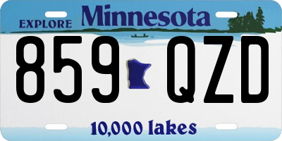 MN license plate 859QZD