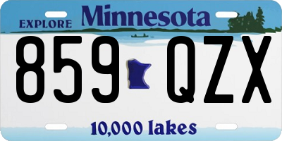 MN license plate 859QZX