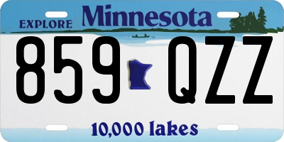 MN license plate 859QZZ