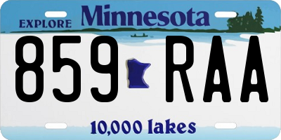 MN license plate 859RAA