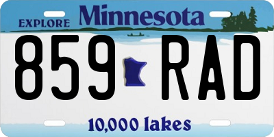 MN license plate 859RAD