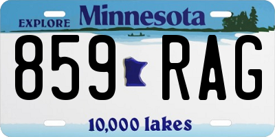 MN license plate 859RAG
