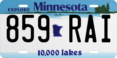MN license plate 859RAI