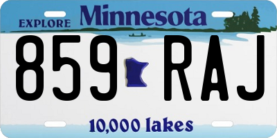 MN license plate 859RAJ