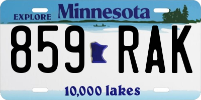 MN license plate 859RAK