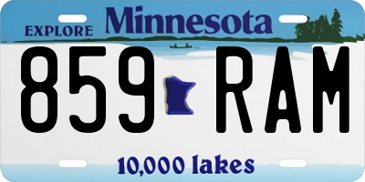 MN license plate 859RAM