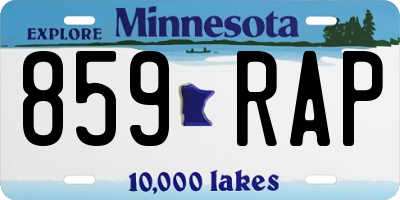 MN license plate 859RAP