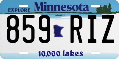 MN license plate 859RIZ