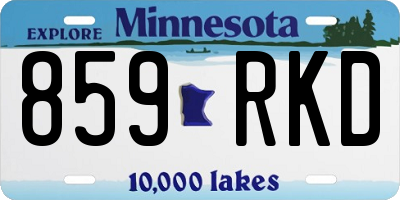 MN license plate 859RKD