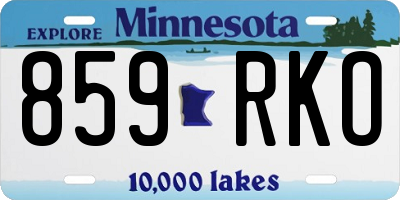 MN license plate 859RKO