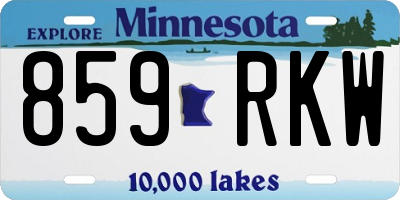 MN license plate 859RKW