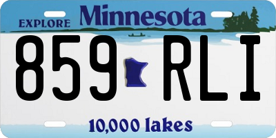 MN license plate 859RLI