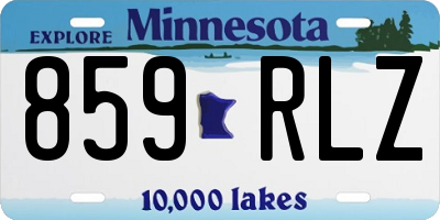 MN license plate 859RLZ