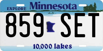 MN license plate 859SET