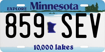 MN license plate 859SEV