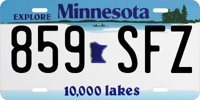 MN license plate 859SFZ