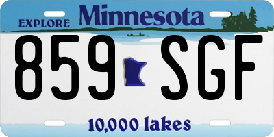 MN license plate 859SGF
