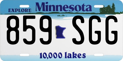 MN license plate 859SGG