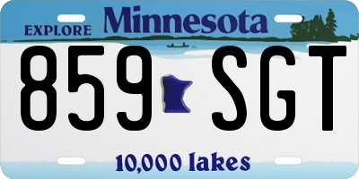 MN license plate 859SGT