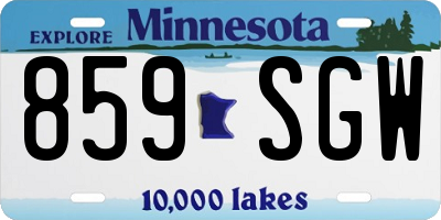 MN license plate 859SGW