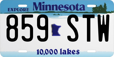MN license plate 859STW