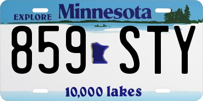 MN license plate 859STY