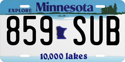 MN license plate 859SUB