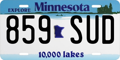 MN license plate 859SUD
