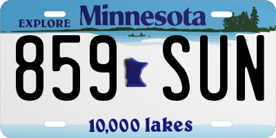 MN license plate 859SUN