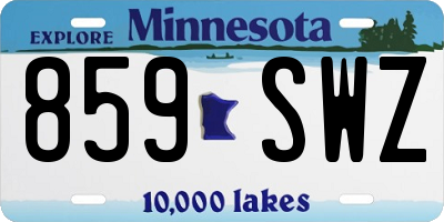 MN license plate 859SWZ