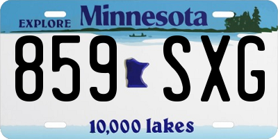 MN license plate 859SXG