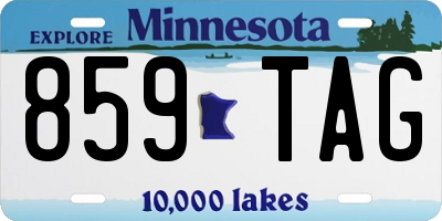 MN license plate 859TAG