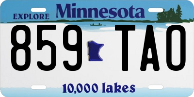 MN license plate 859TAO