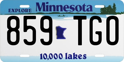 MN license plate 859TGO