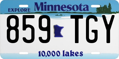 MN license plate 859TGY