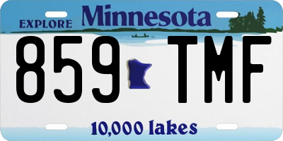 MN license plate 859TMF