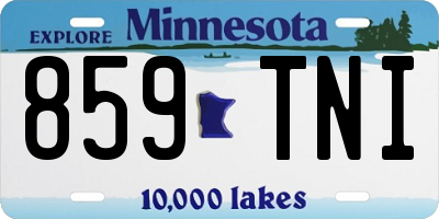 MN license plate 859TNI