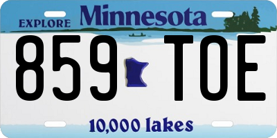 MN license plate 859TOE