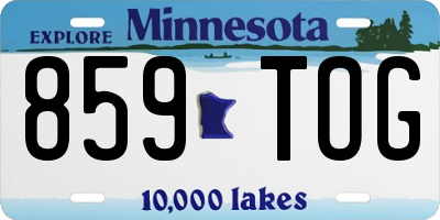 MN license plate 859TOG