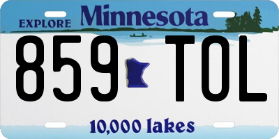 MN license plate 859TOL