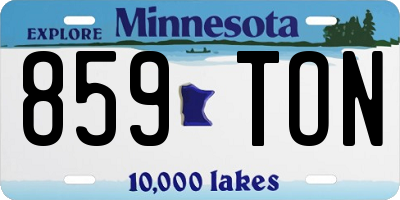 MN license plate 859TON