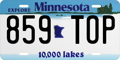 MN license plate 859TOP