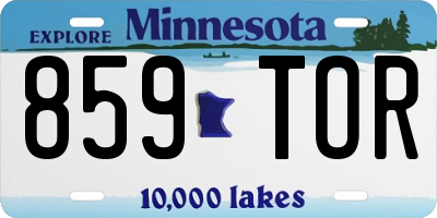 MN license plate 859TOR