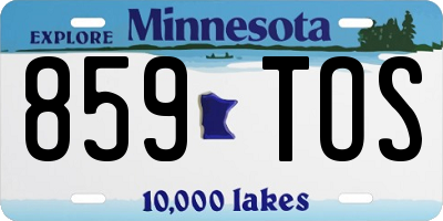 MN license plate 859TOS