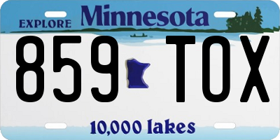 MN license plate 859TOX