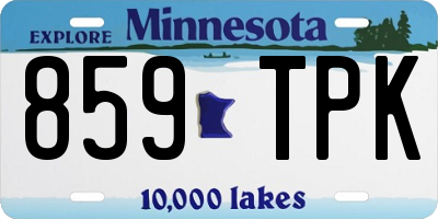 MN license plate 859TPK