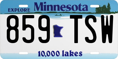 MN license plate 859TSW