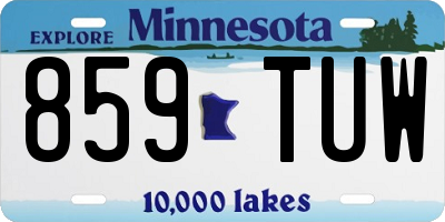 MN license plate 859TUW