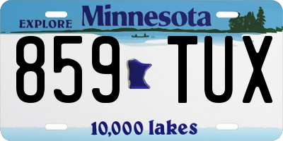MN license plate 859TUX